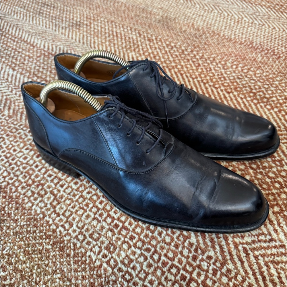 John Fluevog Black Leather Oxfords